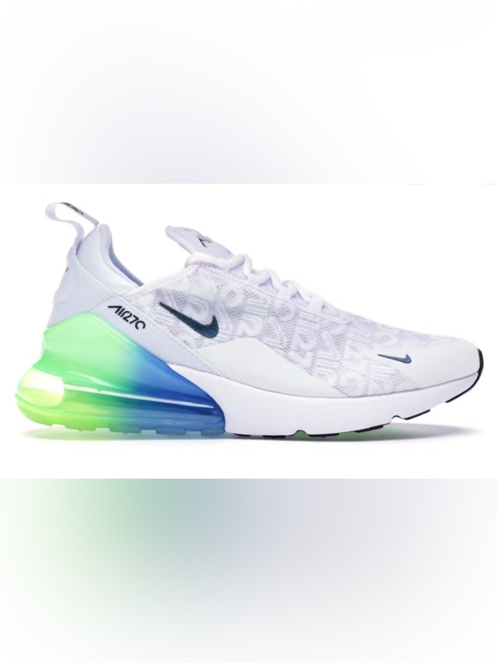 NIKE air max 270 White Lime Blast Photo Blue lace up shoes sneakers mens 12